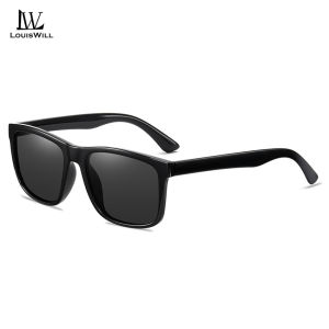 LouisWill Fashion Polarized Sunglasses Men’s Sunglasses TR Square Frame Sunglasses Classical Driving Sunglasses UV400 Clear Vision Sunglasses Cycling Riding Running Fishing Glasses for Men