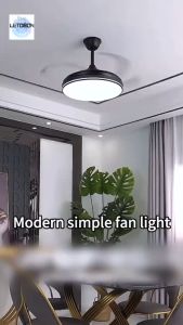 Remote control tri color ceiling fan light high-quality 42 inch fan light suitable for living rooms bedrooms and dining rooms with 6 wind speeds to choose from
