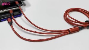 Original 3 in 1 3.1A Super Fast Charger Nylon Braided Gold Data Cable Type-C Cable Data Cable for IOSApple Android USB  Samsung，interface universal