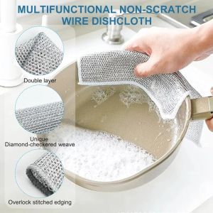Kain Lap Kawat Serbaguna Bentuk Petak Halus/ Kawat Pembersih Noda Dapur Cuci Piring Panci Wastafel