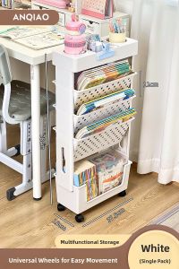 WEIAI | Multi-Level Mobile Bookshelf with Wheels