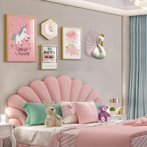 Nordic Style Childrens Bedroom Wall Art Decorative Painting Princess Room Headboard Background Wall Hanging Picture Girl Creative Pink