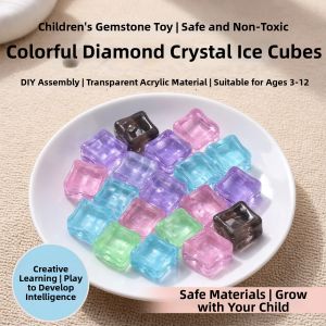 TEKANAI | Diamond Crystal Imitation Gem Toy Plastic Acrylic Colorful Transparent Ice Blocks