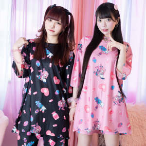 New Fashionable Girl Trendy Harajuku Style T-shirt Family Match Loose Large Breathable Short Sleeve Kids Role Playing Clothing