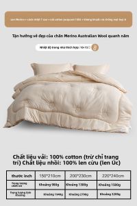 Mercury | Chăn Lót Mùa Xuân Thu Đông Cotton Jacquard 100 Sợi Lông Cừu Úc Loại A Kháng Khuẩn