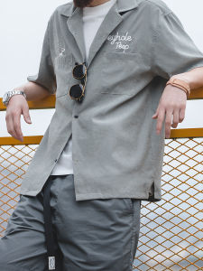 MADEN | French Retro Short Sleeve Cotton Shirt Cuban Collar