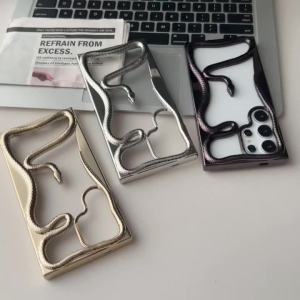 Ốp lưng mạ rỗng hình rắn 3D sáng tạo cho Samsung Galaxy S25 S24 S23 FE S22 Ultra tản nhiệt màu sắc đồng