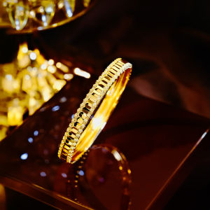 SEQUITO Delicate Women Yellow Gold Plated Copper Material Open Cuff Tiny Bangle European Style Anniversary Gift B378