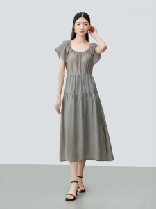 INLIFE | Breathable Waist Slimming Flared Sleeve Square Neck Dress