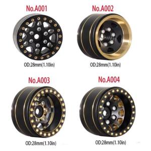 ONEVAN | 4Pcs 1/18 1.0 inch Black Gold Metal Wheels Weighted For TRX4M Bronco Defender K10 F150 SCX24 UTB18 FCX18 118 RC Crawler Parts