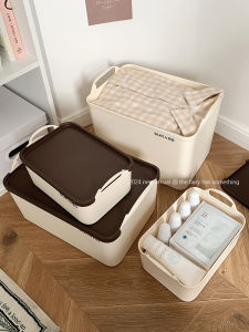 กล่องเก็บของความจุขนาดใหญ่พร้อมฝาปิดป้องกันฝุ่นสำหรับใส่เสื้อผ้าและผ้าห่ม กล่องเก็บของสำหรับใช้ในบ้าน กล่องเก็บของสำหรับใส่ของเล่นและของกิน