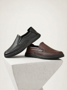 BELLE | Giày Da Công Sở Thường Ngày Cho Nam Nhẹ Lót Nỉ Kiểu Slip-On