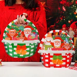 10PCS Cute Cartoon Santa Claus Candy Bag Cookie Snack Tote Bag Baking Ziplock Bag Children’s Christmas Gift Bag