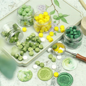 200pcs Vintage Octagonal Wax Seal Beads Retro Stamp Tablet for Envelope