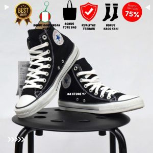 Sepatu Pria Keren Convers23 Allstar Hitam Klasik