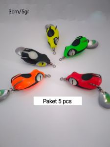 Soft frog 3cm paket 5 pcs umpan ikan predator