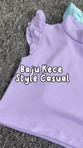 ByKiddos - Atasan Kaos Motif Karakter Bordir Lokal Lengan Ruffle Bayi Perempuan / Kaos Motif Bordir Lengan Ruffle Anak Perempuan Gaya Casual