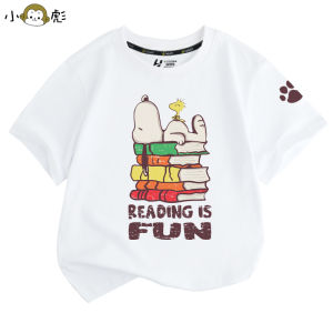 Anime Snoopy Joint Name Samurai Dog Retriever Short Sleeve T-shirt Male Female Kids Clothes Student Baby Half Sleeve