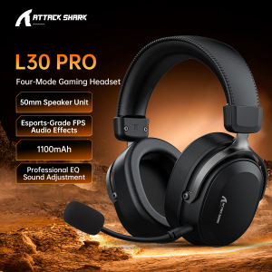 ATTACK SHARK | ATTACK SHARK L30PRO Wireless Gaming Headset 7.1 Surround 50mm Drivers Low Latency Headphone 2.4G Bluetooth Wired Detachable Mic