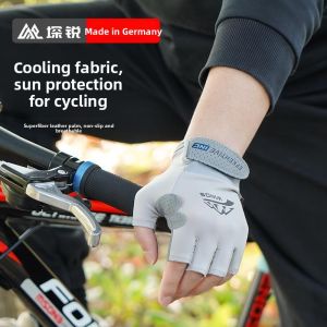 MONLEYTA | Outdoor Cycling Gloves Mens Half Finger Thin Breathable Anti-Slip Shock Absorption Mountain Bike Fitness Sport Summer