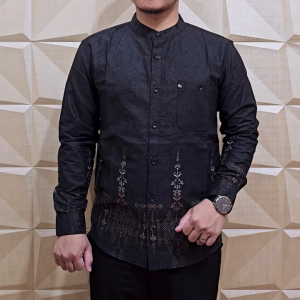 Kemko KH Kemeja Koko Pria Lengan Panjang Motif Batik Katun Premium Terbaru 2025