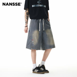 NANSSE | Quần Shorts Rộng Thêu Họa Tiết Phong Cách Đường Phố Mỹ
