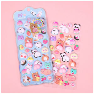 Cute Bunny Stereo Foam Stickers Self-Adhesive Stickers for Scrapbooking DIY Crafts & Decoration Cartoon Decorative Stickers