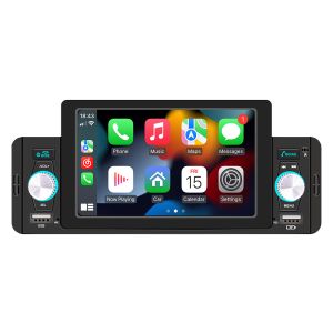 160W 1 DIN Car MP5 Player Head Unit 5” Touch Screen Wireless Carplay Android Auto Mirrorlink FM Radio USB Bluetooth FM AUX Reversing Camera Multimedia Video Player