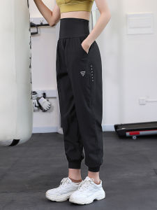 Yuanli Xiaoka ผู้หญิง Quick Drying Sporty Jogger กางเกง Breathable Moisture Wicking ไนลอนกลางเอวเอวยางยืดสําหรับวิ่งออกกําลังกายโยคะสวมใส่
