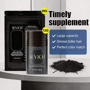 SEVICH Hair Fiber Set 40g: Mens Natural Hair-Dense Fibers for Balding Areas Fills Part Lines Includes 12g Fiber Powder