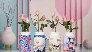 CONUSEA | Flower 3D Puzzles Vase Chinese Style Puzzle 162 Pieces Platic Assembly Educational Toys Children Birthday Gift Home Decoration