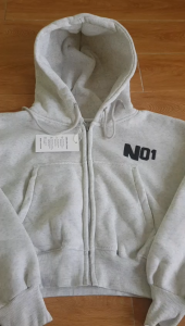Áo Khoác Nữ nỉ dày NO1 Kiểu Lửng Croptop Hoodie Zip Túi Trong tay dài Dây Kéo Phao Top áo chống nắng thu đông