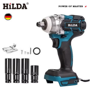 HILDA 18V Electric Impact Wrench Rechargeable 1/2 Socket Wrench Cordless Without Battery High Power Impact in Car Repair