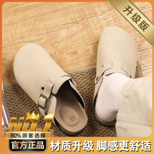 Mens Summer Slip-On Shoes Soft Bottom Anti-Slip Headless Sandals Outdoor Casual Cork Leisure Birkenstyle Flat Heel Flats