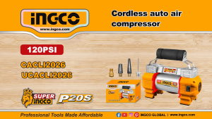 INGCO 20V CORDLESS AUTO AIR COMPRESSOR 120PSI CACLI2026