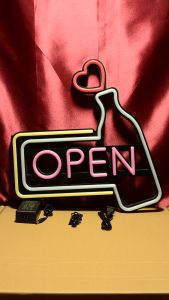 ป้ายไฟนีออน open ป้ายไฟอะคริลิค ป้ายไฟร้าน วัสดุคุณภาพสูง เสียบปลั๊กใช้ได้ทันที่ ประหยัดไฟ คุณภาพสูง