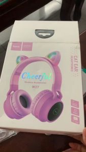 Tai nghe Bluetooth 5.0 Hoco W27 tai mèo Led có Micro