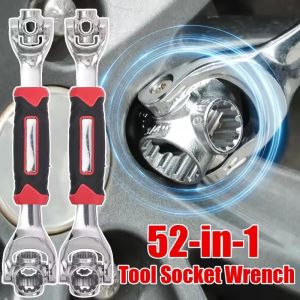 ประแจหมุน360 52ใน1หัวสารพัดประโยชน์ฮาร์ดแวร์อเนกประสงค์วงล้อเฟืองสลักเกลียวหมุนปลอกประแจ