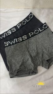 (MG)2pcs/Set Swiss Polo Men Cotton Trunk Boxer Soft Comfortable Plain Underwear Spender Lelaki Seluar Dalam Lelaki Boxer