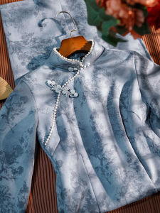 New Chinese Style Improved Cheongsam Womens 2025 New Autumn Small Size Unique Beautiful Engagement Daily Wear Long Cheongsam