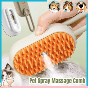 Pet Steam Brush Cat Dog Cleaning Steamy Spray 3 In 1 Hair Removal Grooming Supplies Pets Accessories