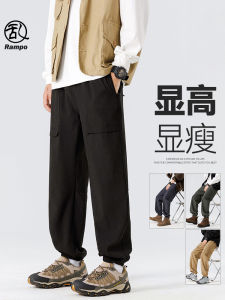 Outdoor Mens Cargo Pants Loose Fit Sporty Workwear Trousers Autumn New Arrival Solid Color Casual Pants for Youth