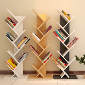 QUANU-3/5/8Tier Tree Shape Top Book Racks Rak buku Simple Modern desktop bookshelf storage shelf Buku Book Shelf Penyimpanan Rak Buku Multipurpose Bookcase With Drawer Almari Rak Buku Kabinet Buku 书架