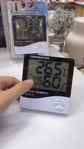 HTC-1 Electronic Humidity Meter Digital LCD Thermometer Hygrometer Indoor Temperature Alarm Clock