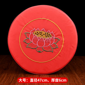 Thickened Embroidered Lotus Real Wood Bow Mat Buddha Worship Pad Temple Prostration Mat Home Use Kneeling Pad Zafu Square Bow Stool