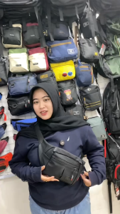 [SIELLE.ID 9102] TAS PRIA TAS WAISTBAG ANTI AIR TAS PINGGANG SELEMPANG BAHU SHOULDER BAG