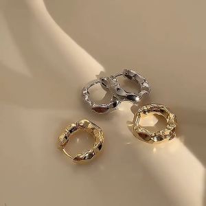 Pharaoh🍓2PCS/Set Anting-anting Lipat Berbentuk U Perak S925 Anting-anting Gaya Geometris Bahan Paduan COD