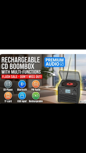 [SG Stock] Portable CD Player | Bluetooth 5.0 | 4000mAh Rechargeable | HIFI Stereo Sound | FM Radio | Support USB & TF Card | Best for Language Learning