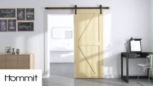 Wood Barn Door Kit Black Sliding Hanging Roller Wheel Rail Track Set/ Urban x Vintage/ Living Room Kitchen Bedroom