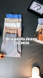 oro pants ivory Celana Panjang Wanita Casual Kerja bahan denim terbaru Kulot Kancing Cewek Dewasa